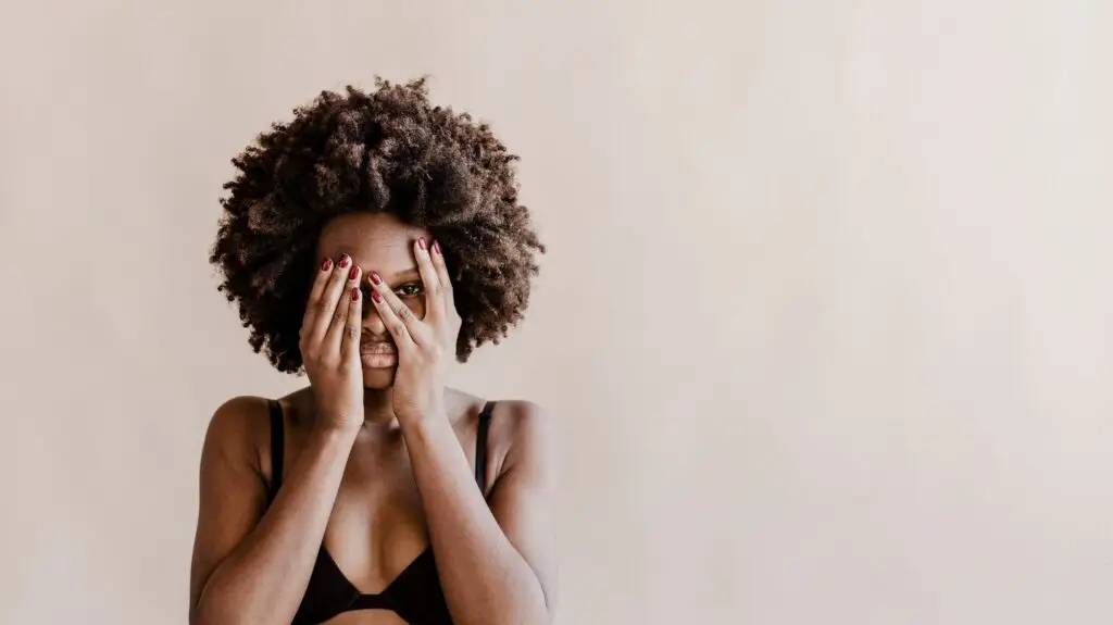 Beautiful black woman with afro hair social template